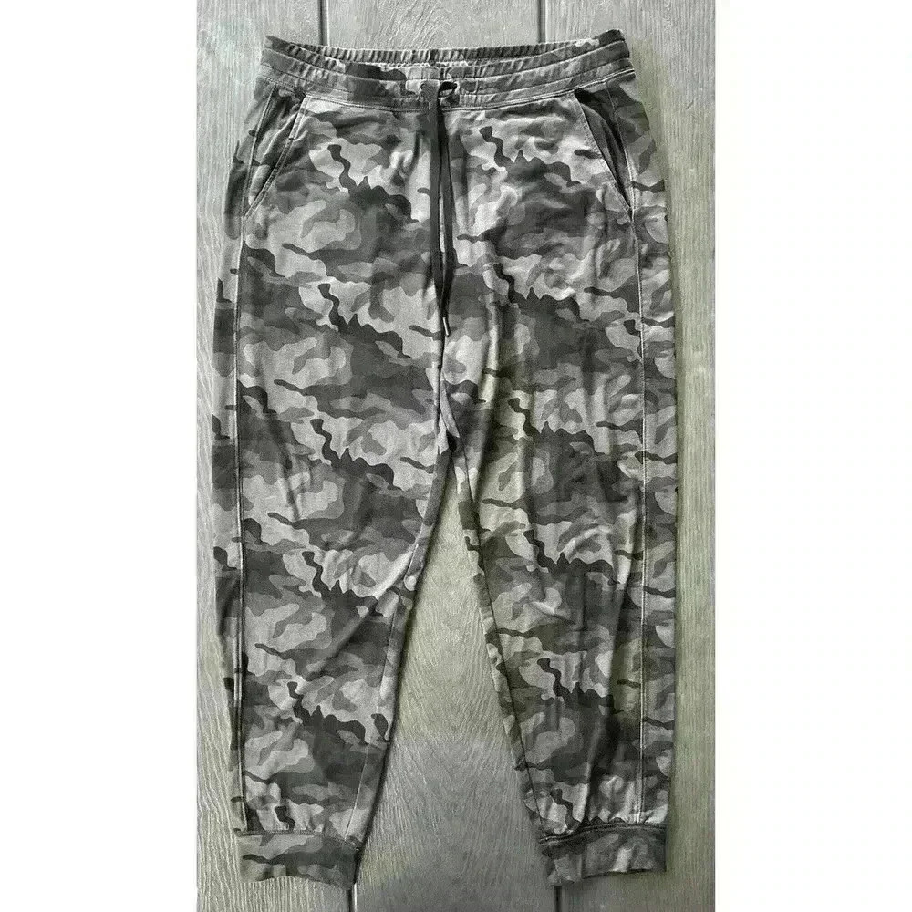 American Eagle Camo Joggers Sweatpants Womens Size Large Pockets Cuffed Pull-On